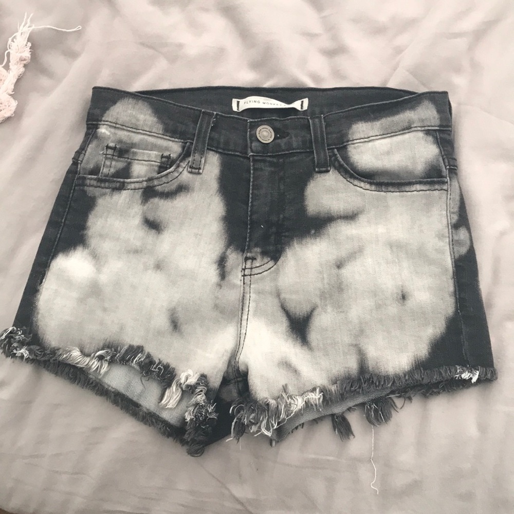 Flying monkey acid wash shorts